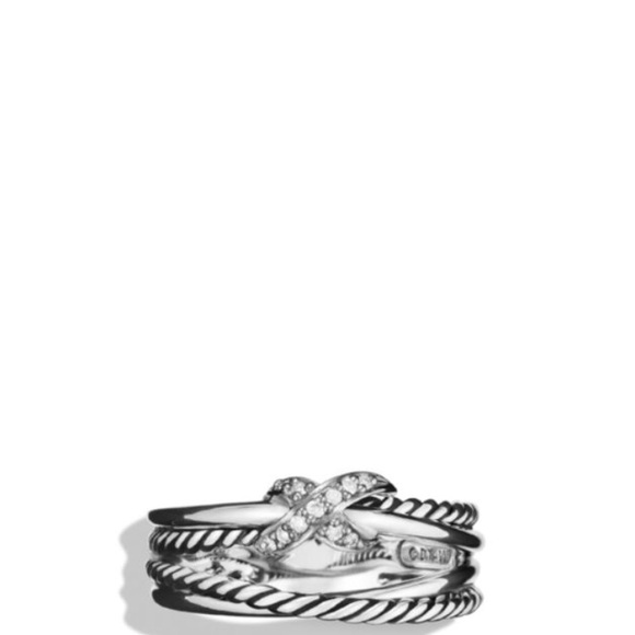 David Yurman X Crossover Ring With Diamonds - Picture 4 of 5